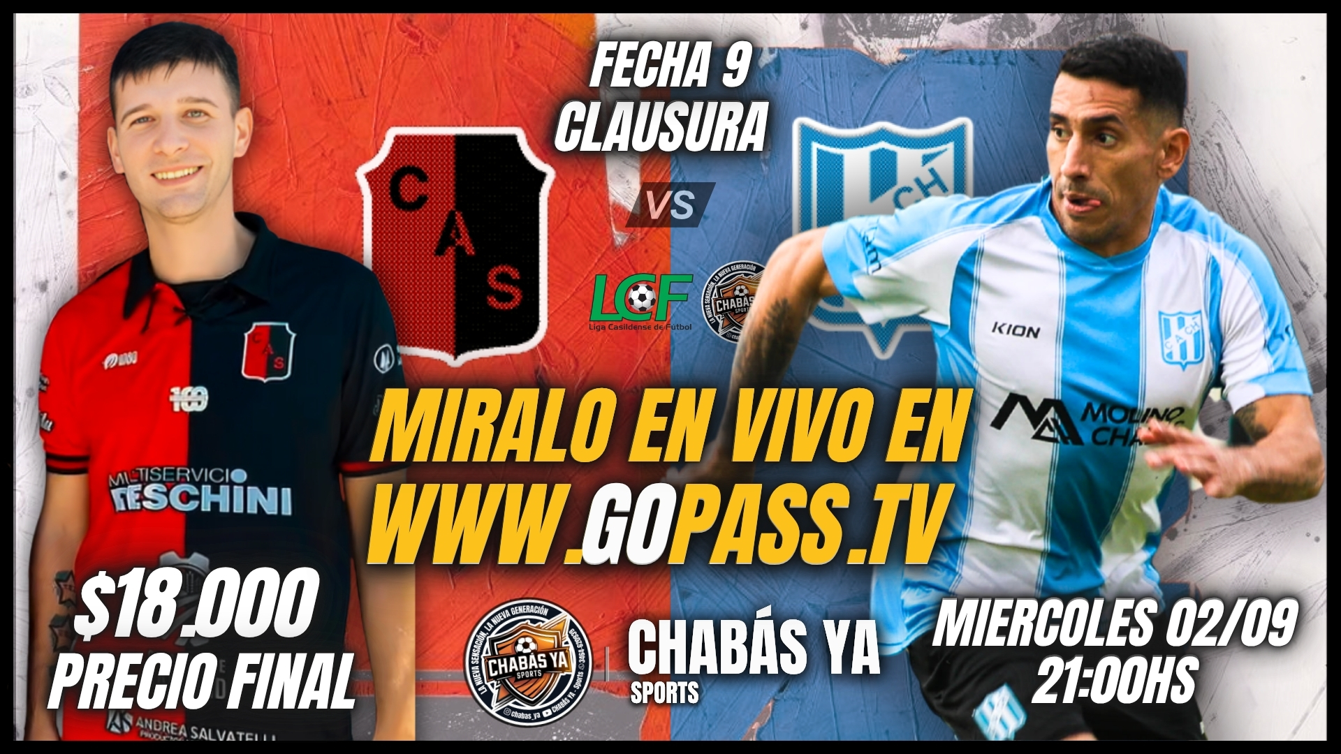 ALUMNI vs ATL. CHABÁS - En vivo fecha 5 Clausura LCF - Viernes 21:00hs